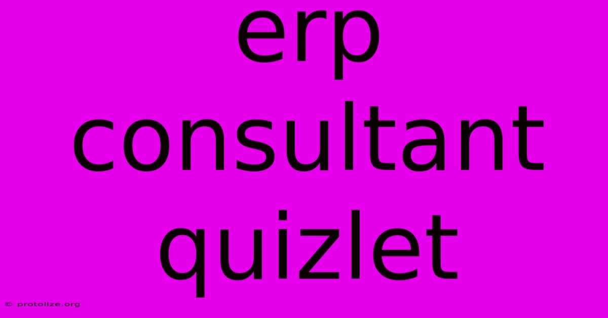 Erp Consultant Quizlet
