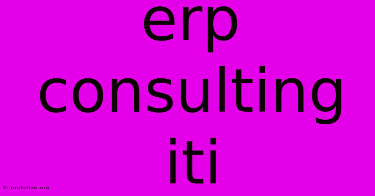 Erp Consulting Iti