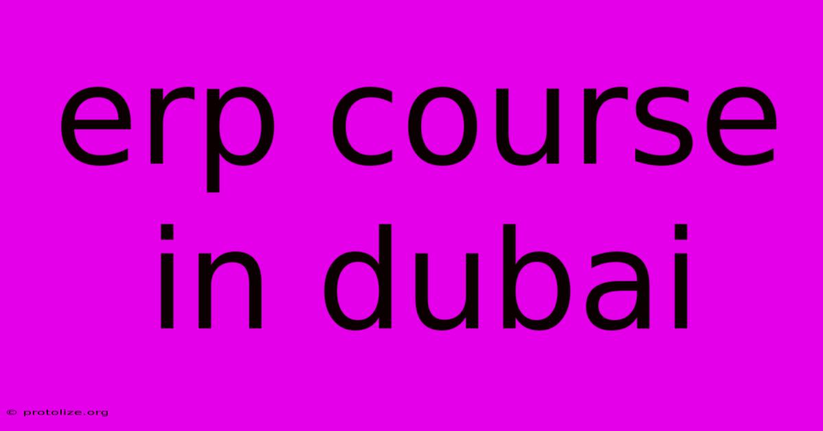 Erp Course In Dubai Erp Course In Dubai