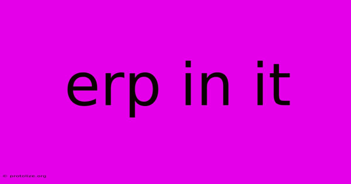 Erp In It