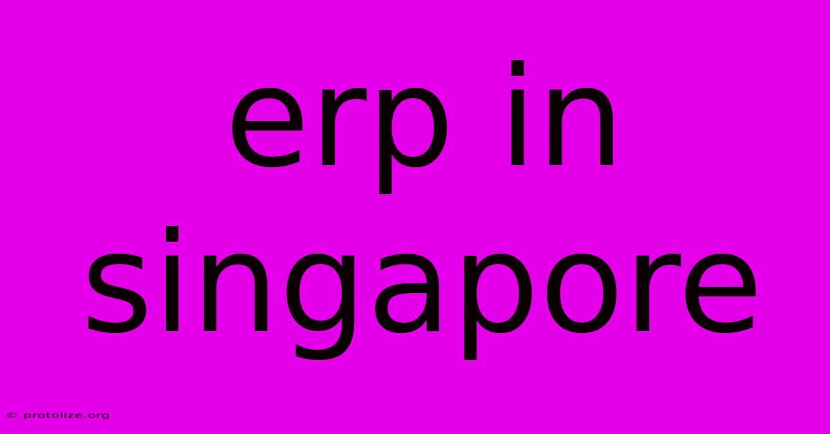 Erp In Singapore