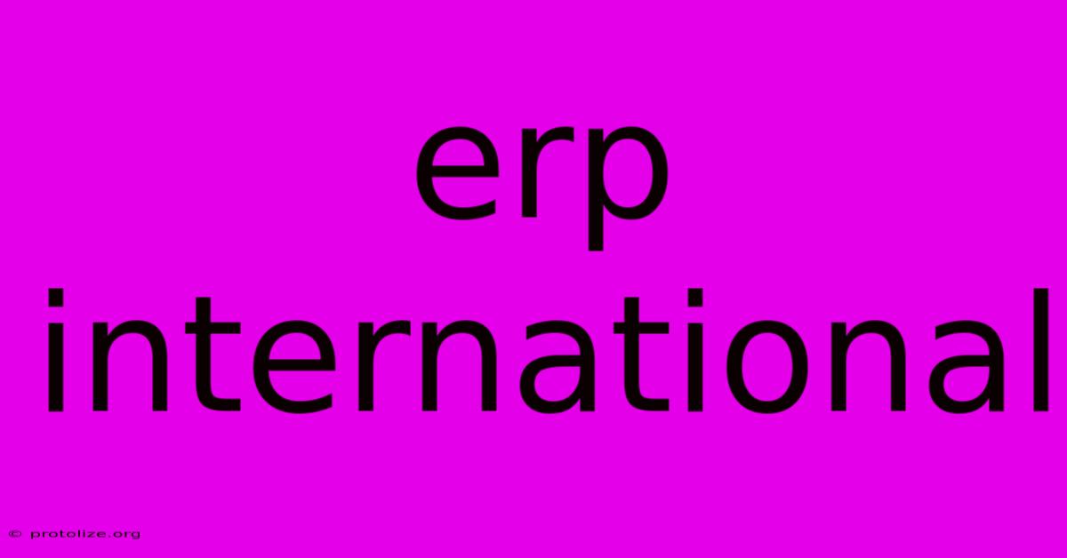 Erp International Erp International
