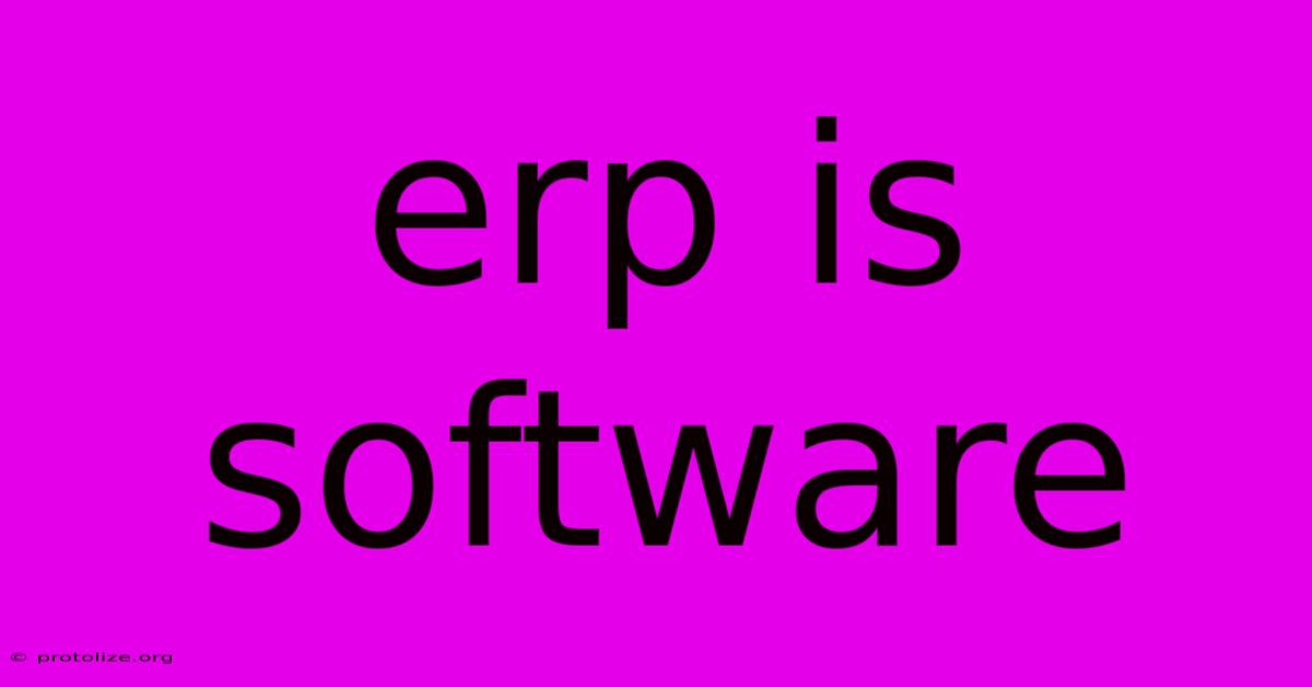 Erp Is Software