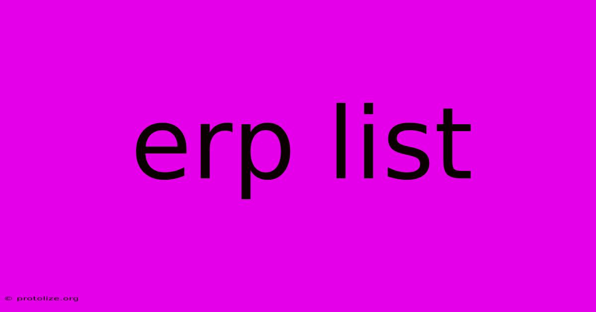 Erp List