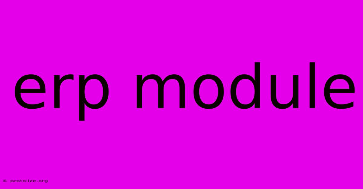 Erp Module Erp Module