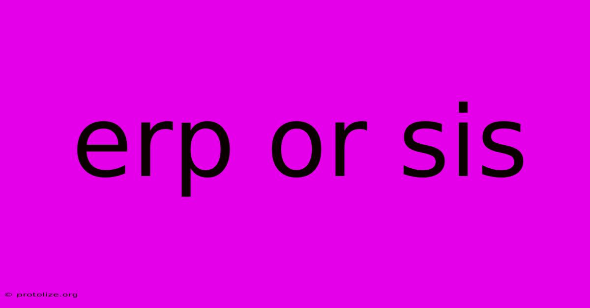 Erp Or Sis