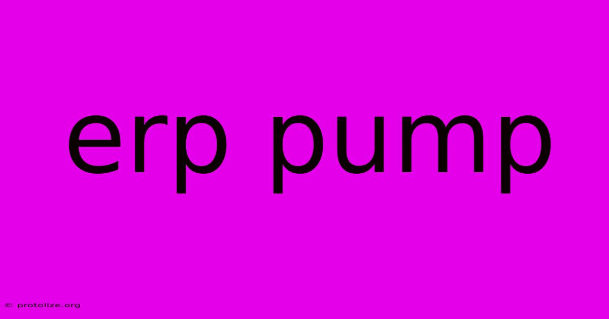 Erp Pump Erp Pump