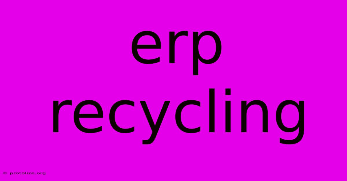 Erp Recycling Erp Recycling