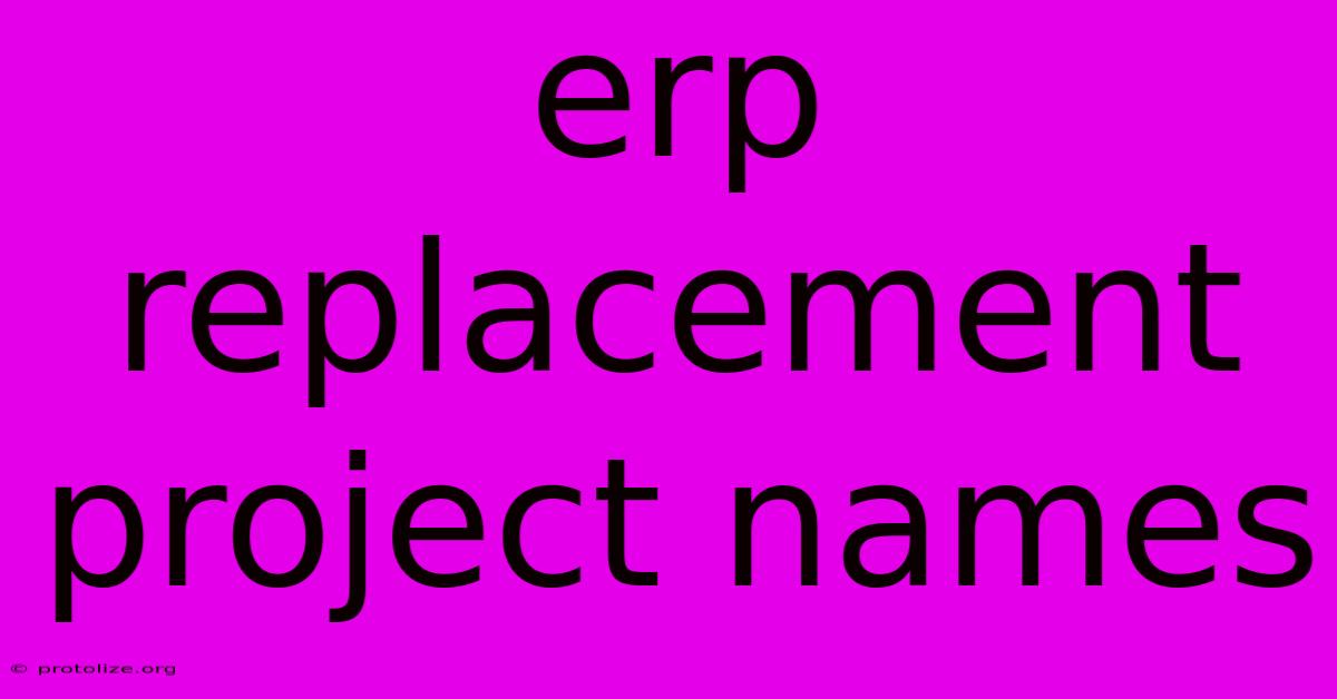 Erp Replacement Project Names Erp Replacement Project Names