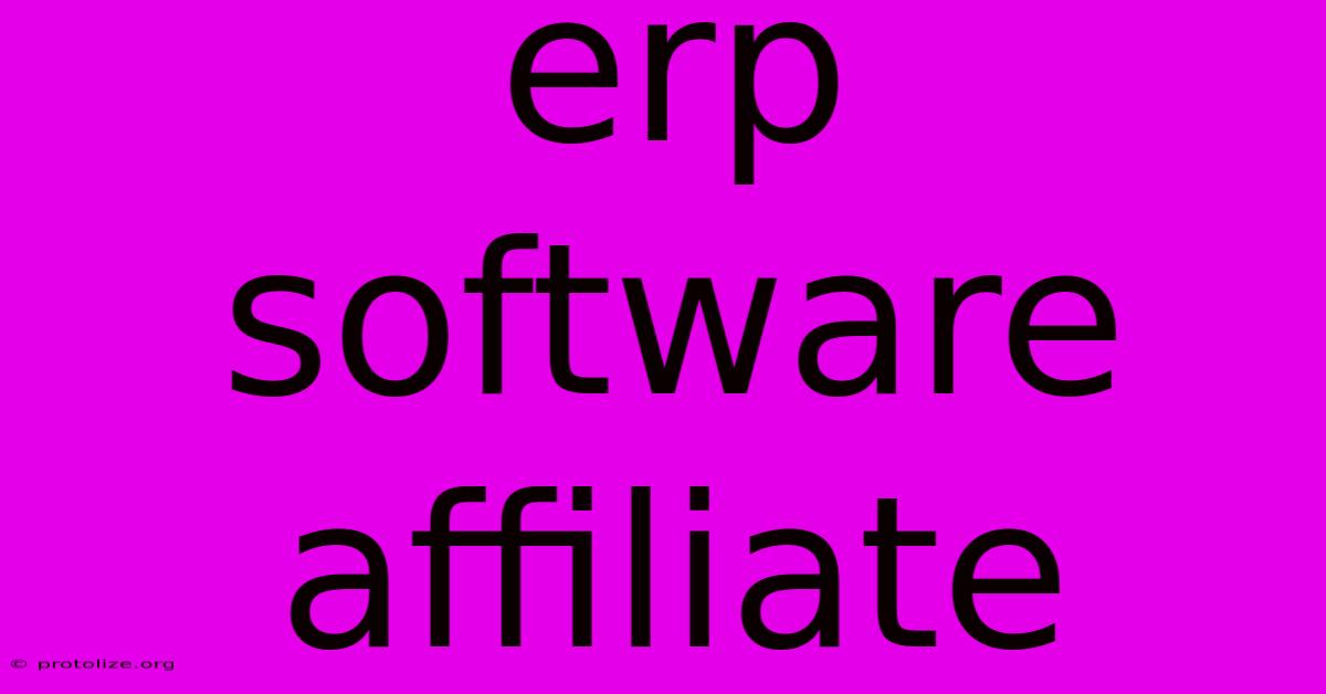 Erp Software Affiliate
