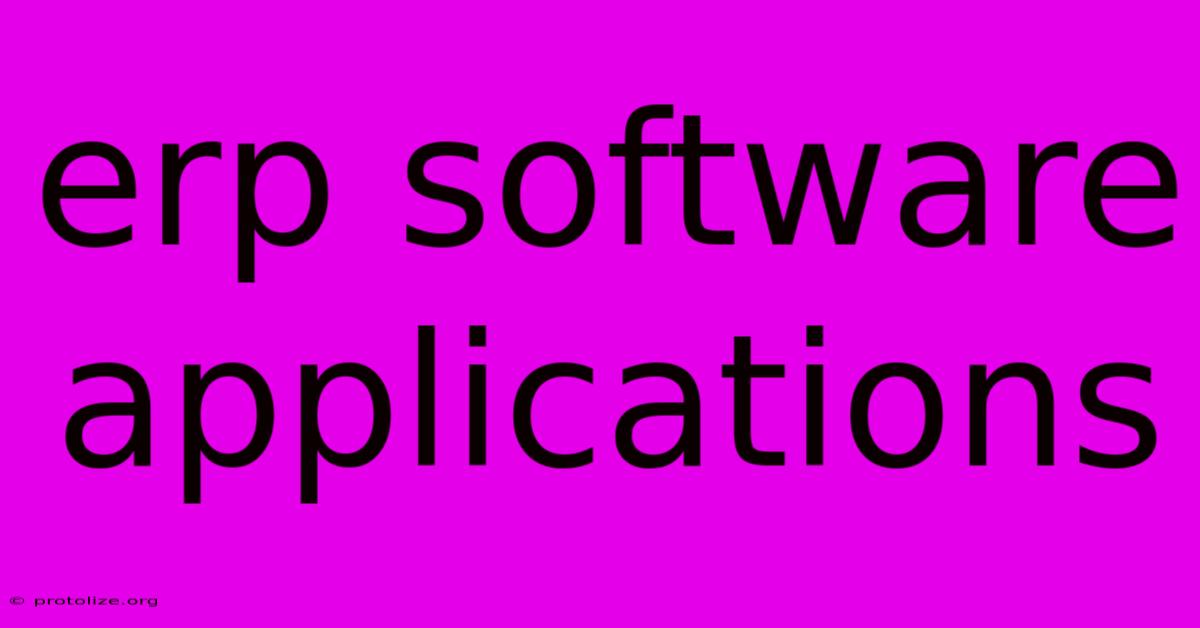 Erp Software Applications Erp Software Applications