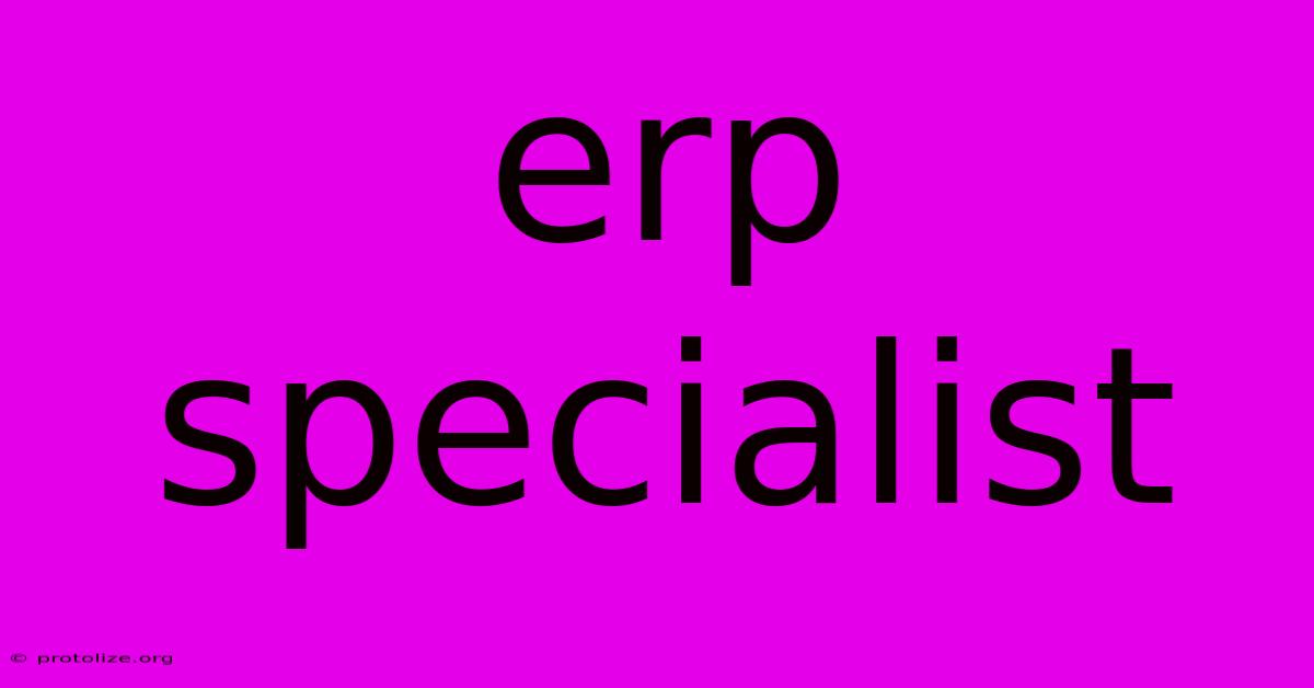 Erp Specialist Erp Specialist