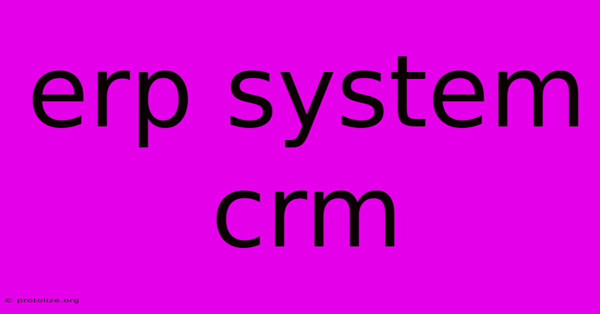 Erp System Crm Erp System Crm