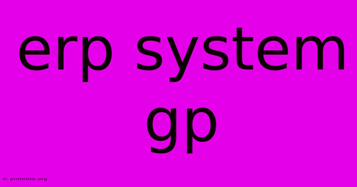 Erp System Gp
