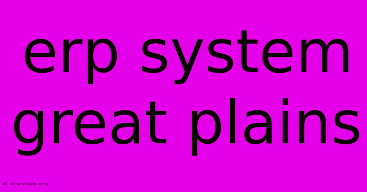 Erp System Great Plains Erp System Great Plains