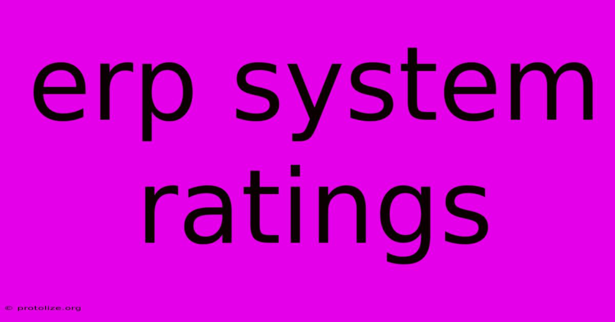 Erp System Ratings Erp System Ratings