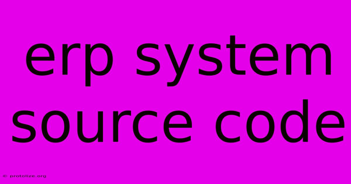 Erp System Source Code