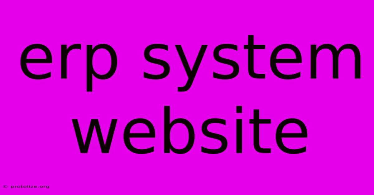 Erp System Website