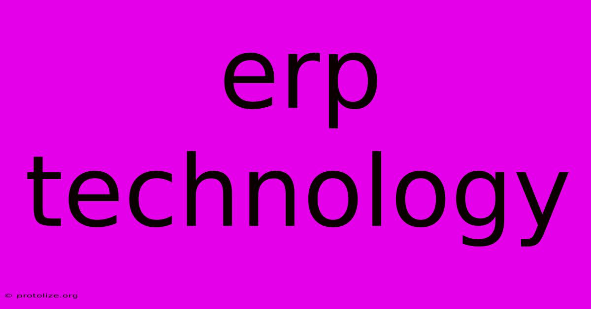 Erp Technology Erp Technology