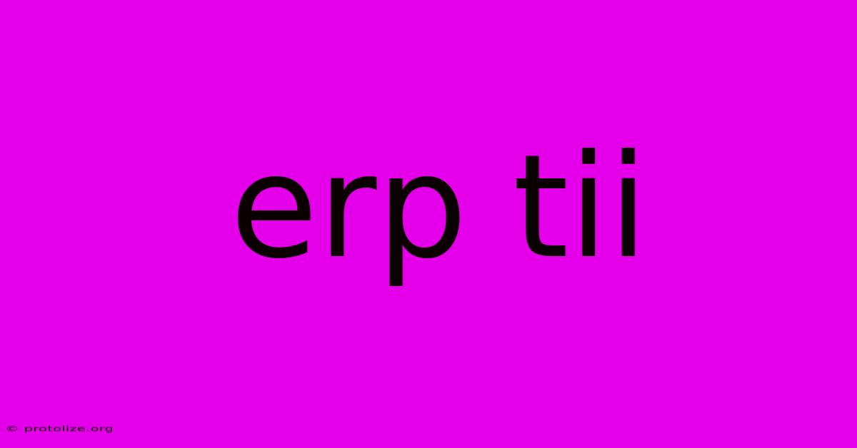 Erp Tii Erp Tii