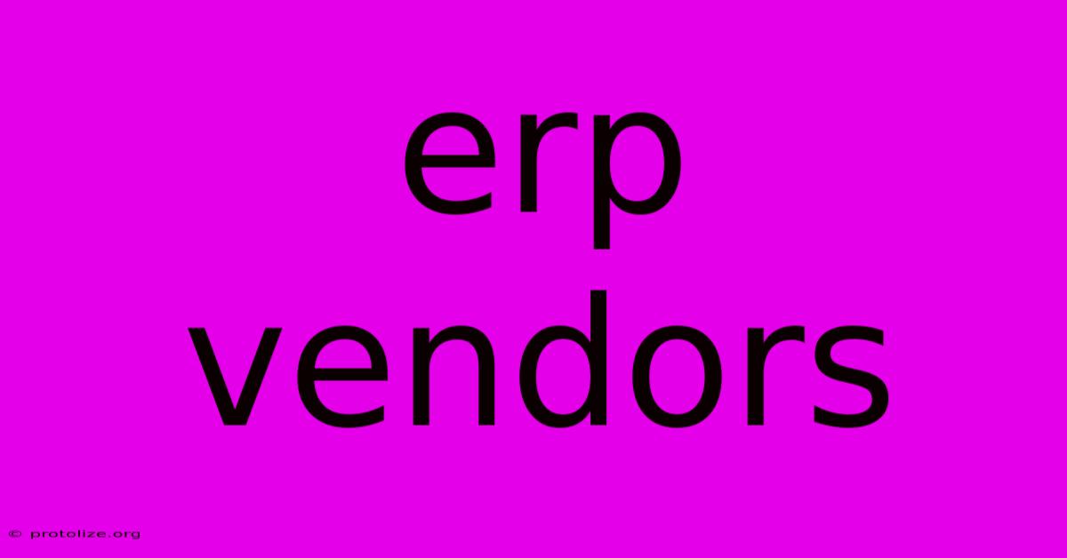 Erp Vendors Erp Vendors
