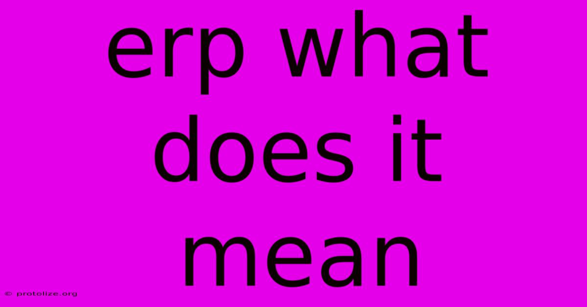 Erp What Does It Mean