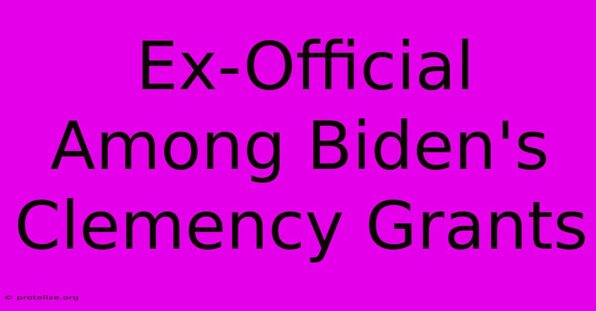 Ex-Official Among Biden's Clemency Grants