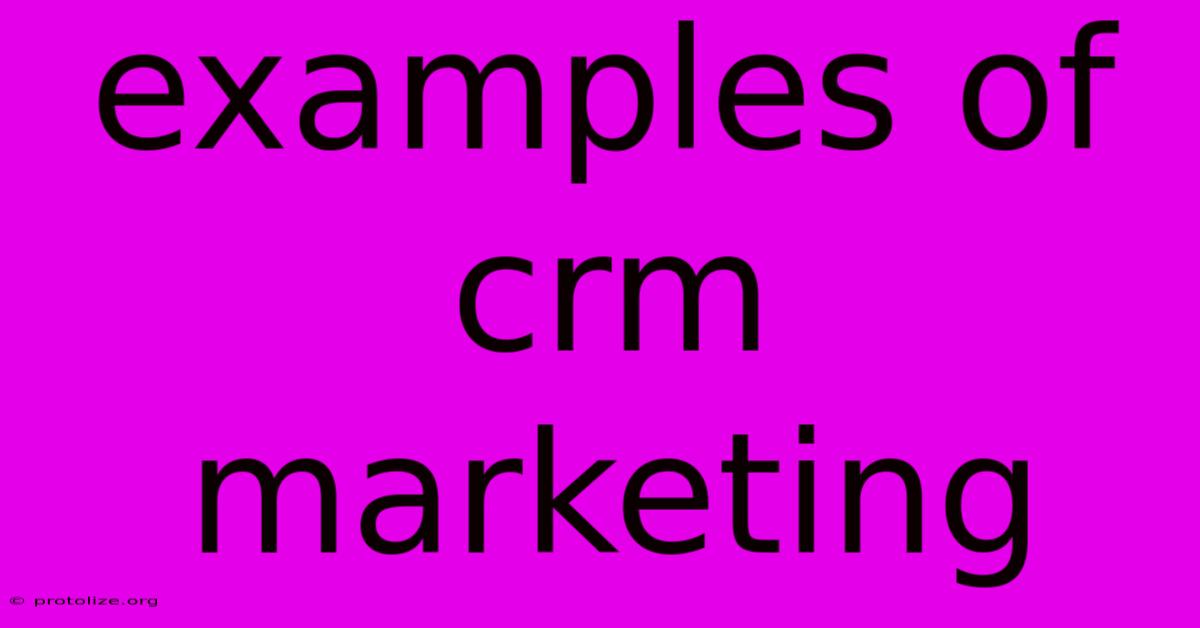 Examples Of Crm Marketing