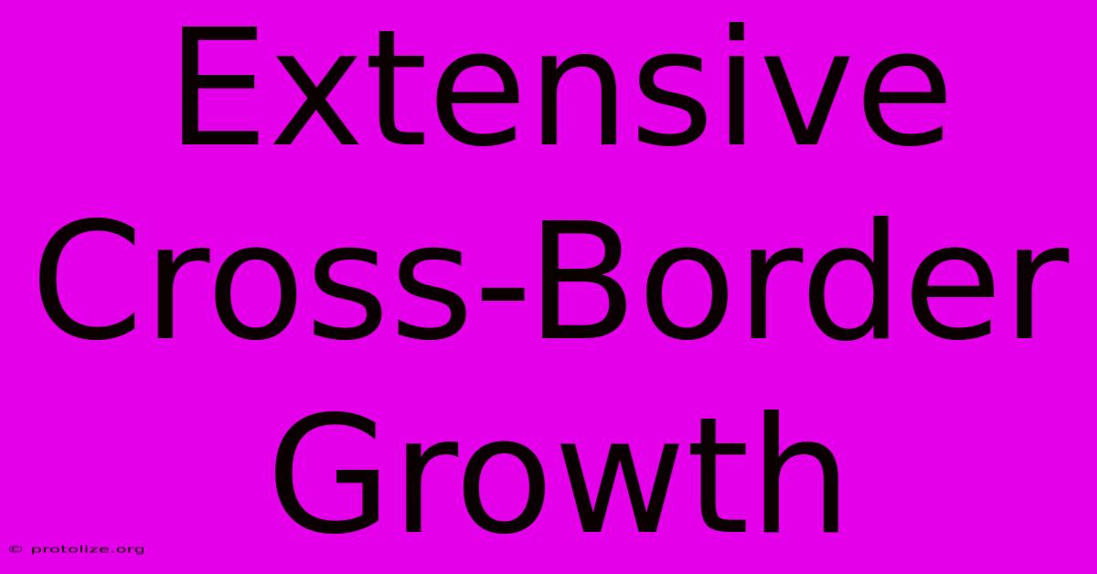 Extensive Cross-Border Growth Extensive Cross-Border Growth