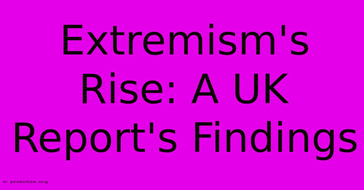 Extremism's Rise: A UK Report's Findings