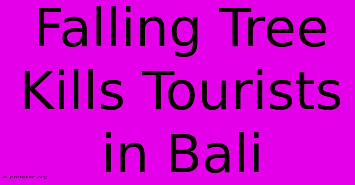 Falling Tree Kills Tourists In Bali Falling Tree Kills Tourists In Bali