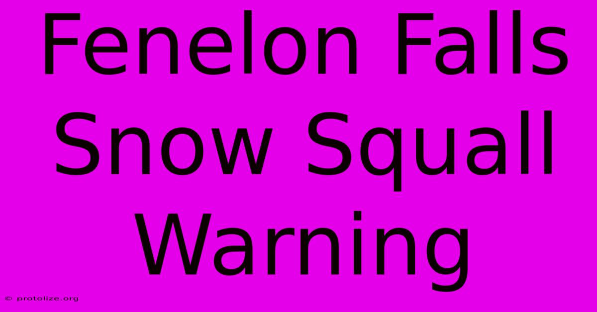 Fenelon Falls Snow Squall Warning