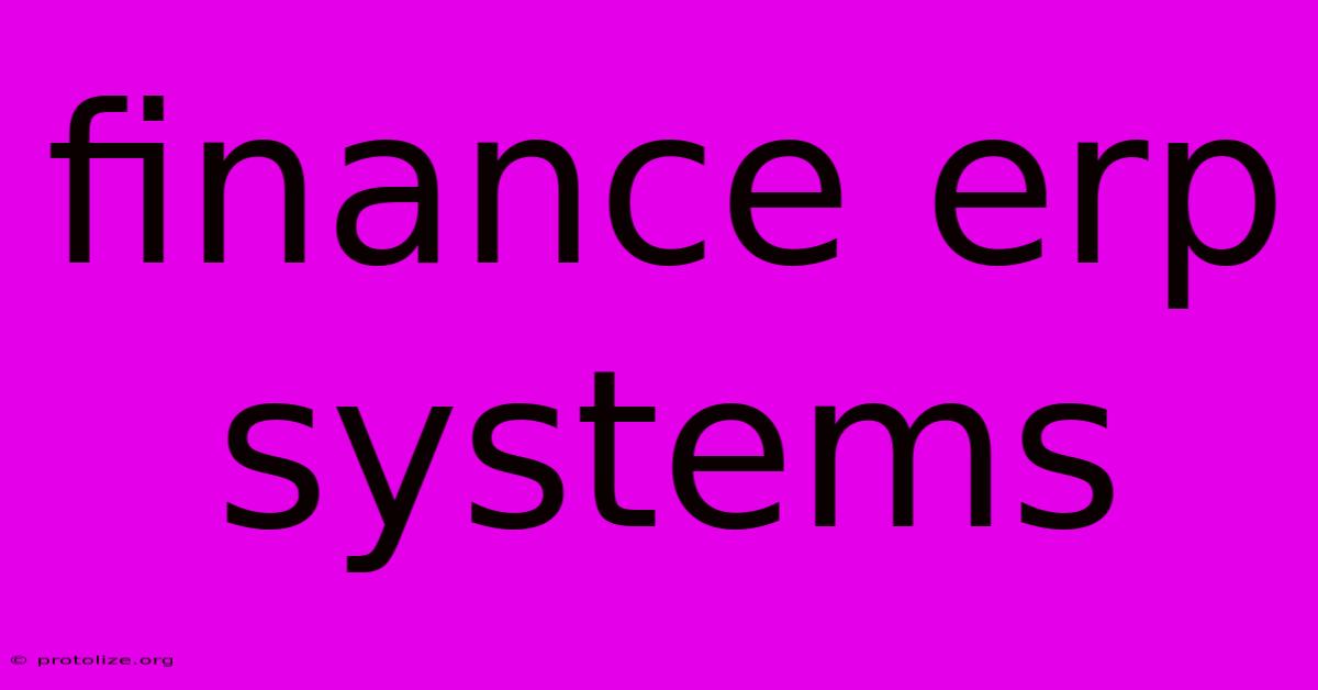 Finance Erp Systems Finance Erp Systems