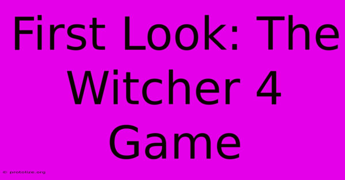 First Look: The Witcher 4 Game