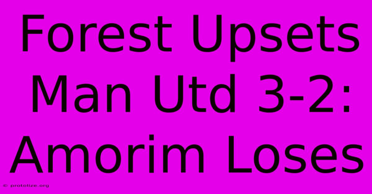 Forest Upsets Man Utd 3-2: Amorim Loses Forest Upsets Man Utd 3-2: Amorim Loses