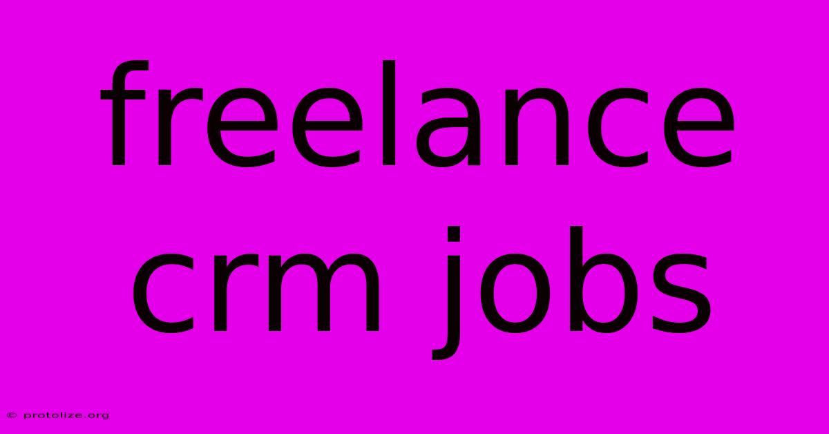 Freelance Crm Jobs