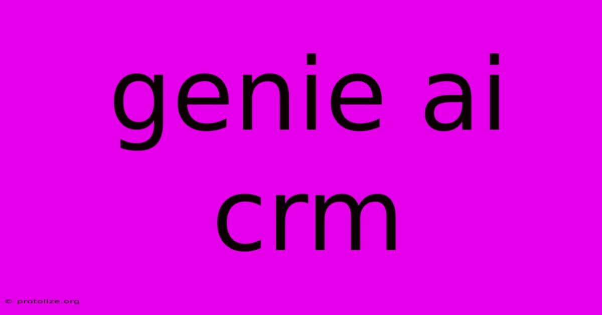 Genie Ai Crm Genie Ai Crm