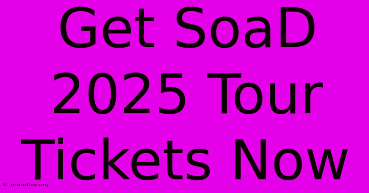 Get SoaD 2025 Tour Tickets Now