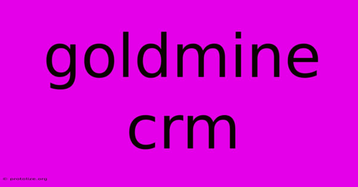 Goldmine Crm Goldmine Crm