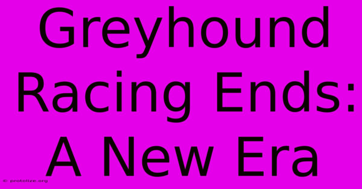 Greyhound Racing Ends: A New Era