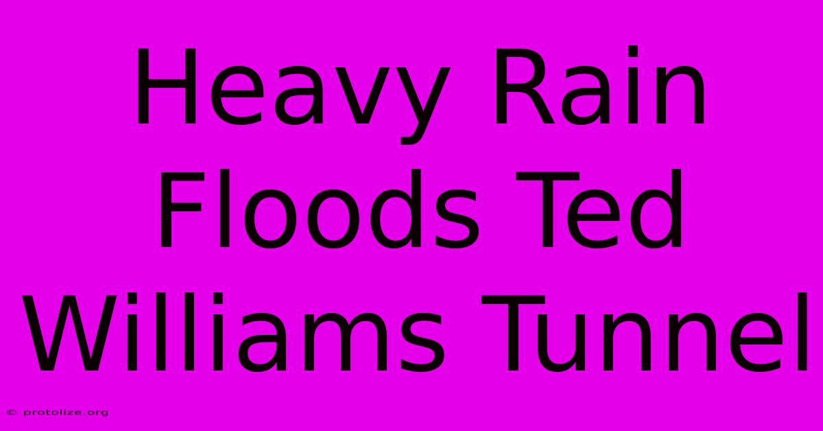 Heavy Rain Floods Ted Williams Tunnel