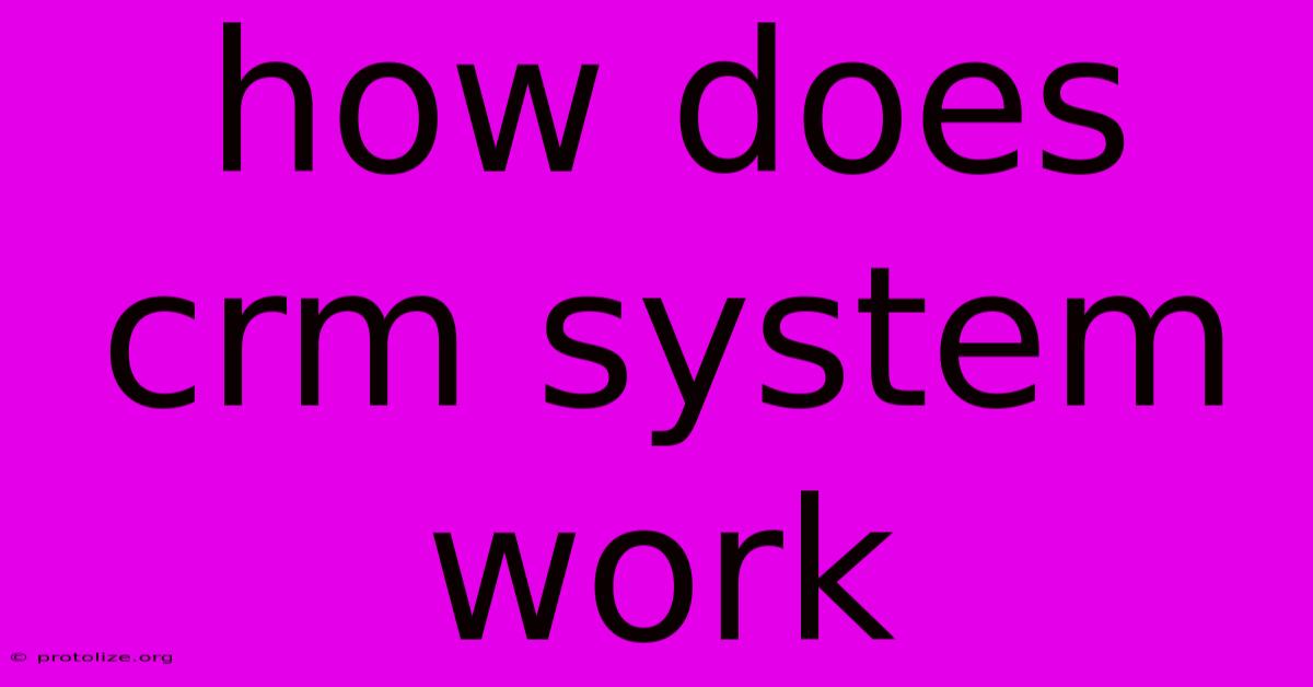 How Does Crm System Work How Does Crm System Work
