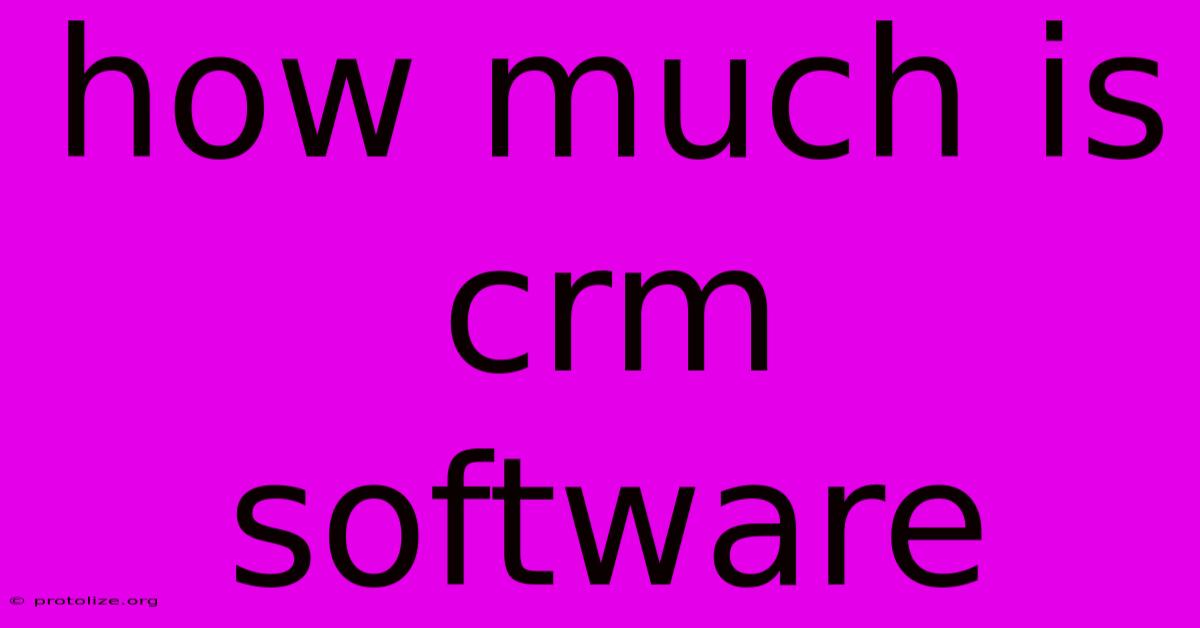 How Much Is Crm Software