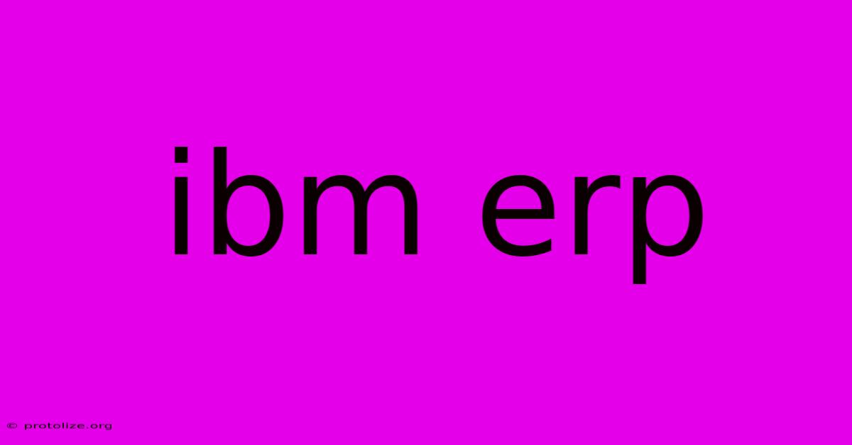 Ibm Erp Ibm Erp