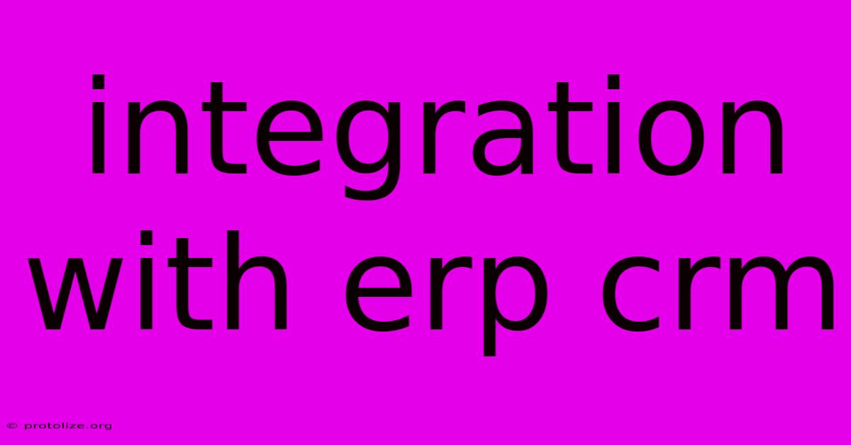 Integration With Erp Crm