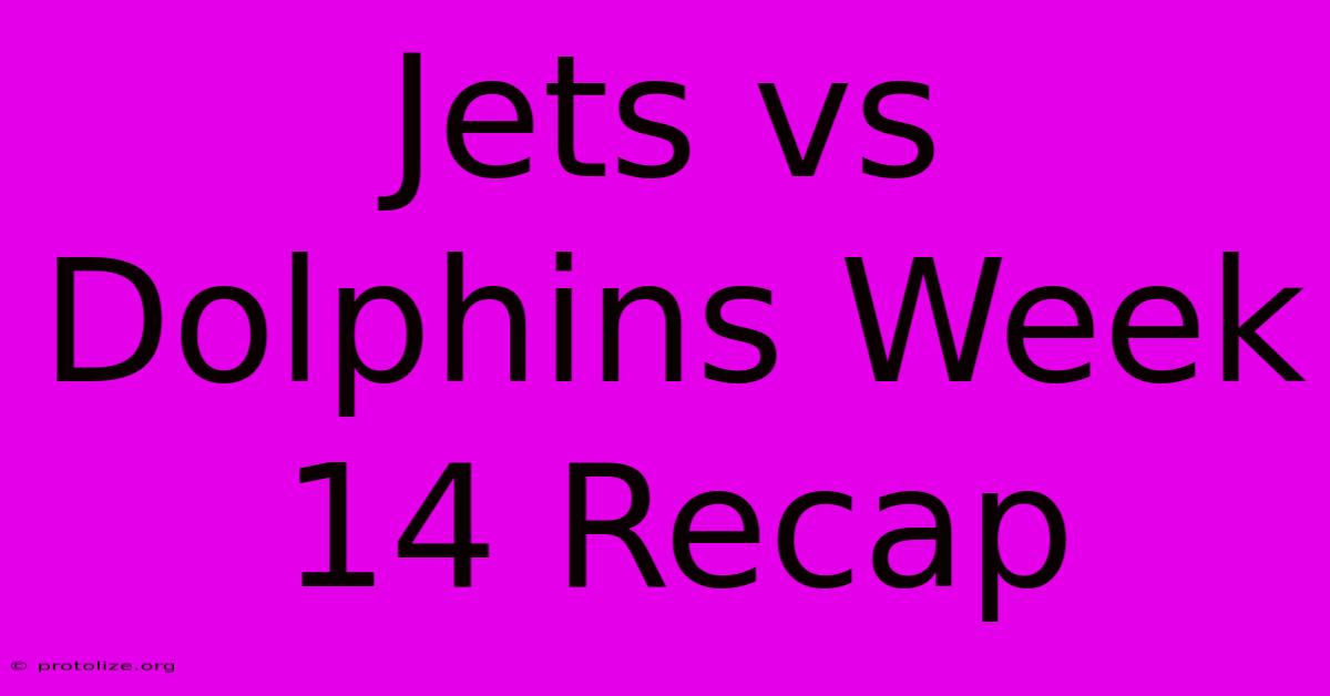 Jets Vs Dolphins Week 14 Recap Jets Vs Dolphins Week 14 Recap