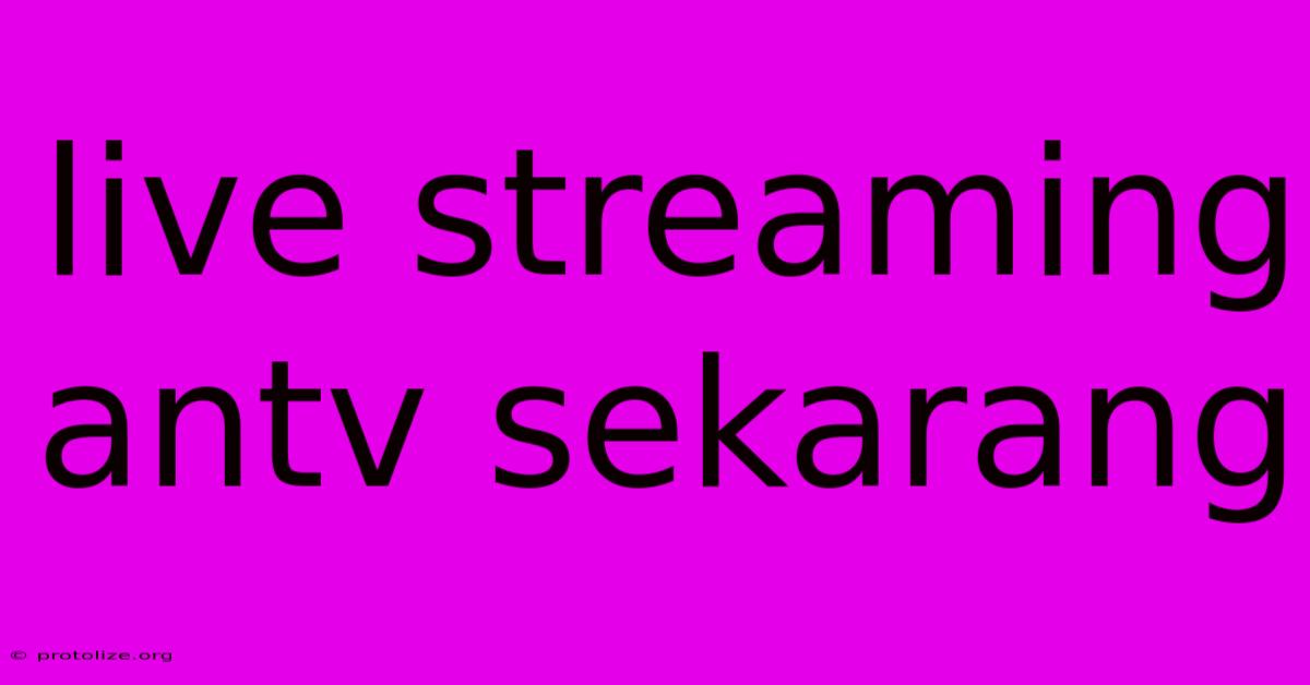 Live Streaming Antv Sekarang