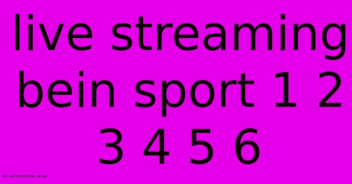 Live Streaming Bein Sport 1 2 3 4 5 6