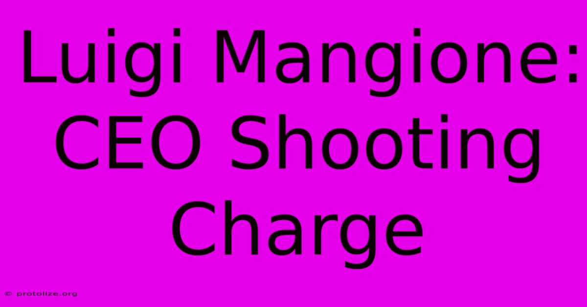 Luigi Mangione: CEO Shooting Charge