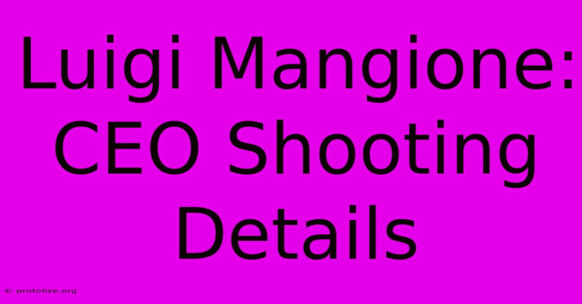 Luigi Mangione: CEO Shooting Details